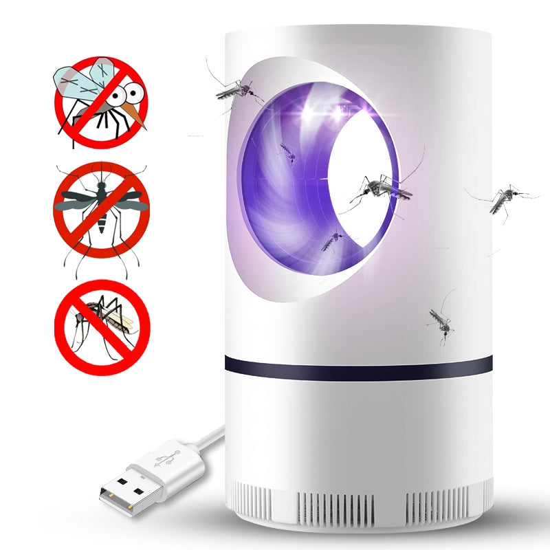Piège à insectes UV allumé, halo violet et câble USB
