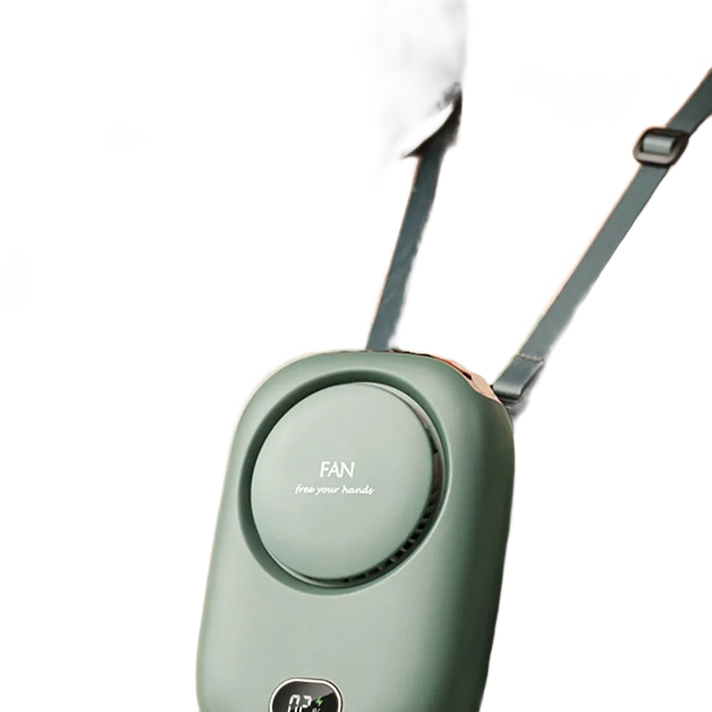Ventilateur de cou sans pales vert détouré sur fond transparent
