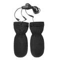 Paire de moufles chauffantes USB noires avec fermeture zippée au poignet