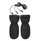 Paire de moufles chauffantes USB noires avec fermeture zippée au poignet
