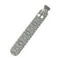 Bouillotte longue à eau 2 L, housse tricot gris à motif nordique