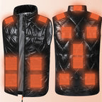 Gilet chauffant femme USB, détail du bouton de réglage trois niveaux