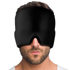Bonnet gel noir porté sur la tête et rabattu sur les yeux, vue de face