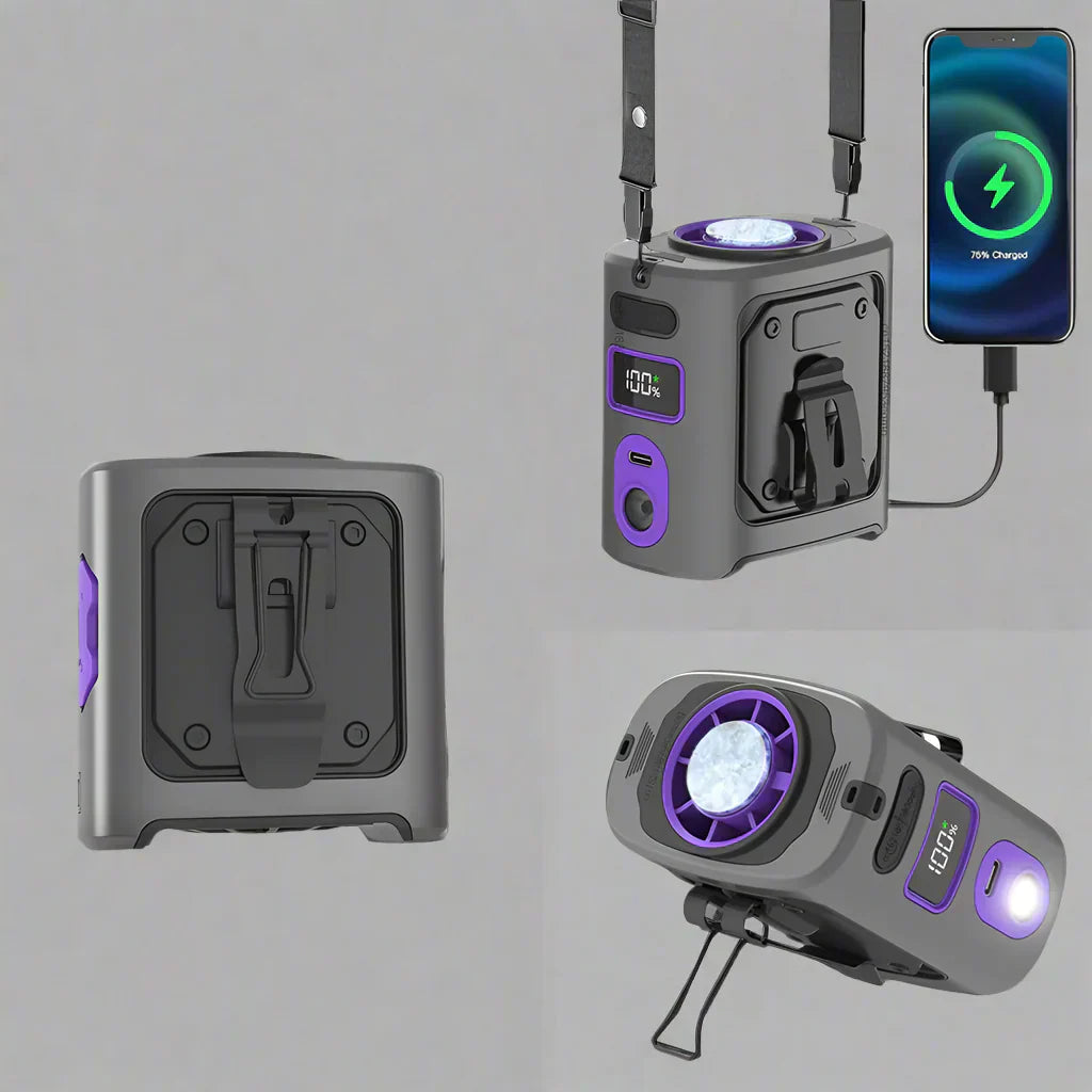 Ventilateur Tour de Taille 8000mAh Power Bank LED Refroidissement Portable