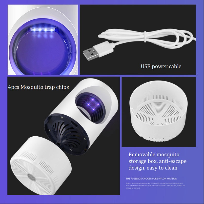 Piège Anti-Insectes UV Silencieux Photocatalytique Nuit Intérieur